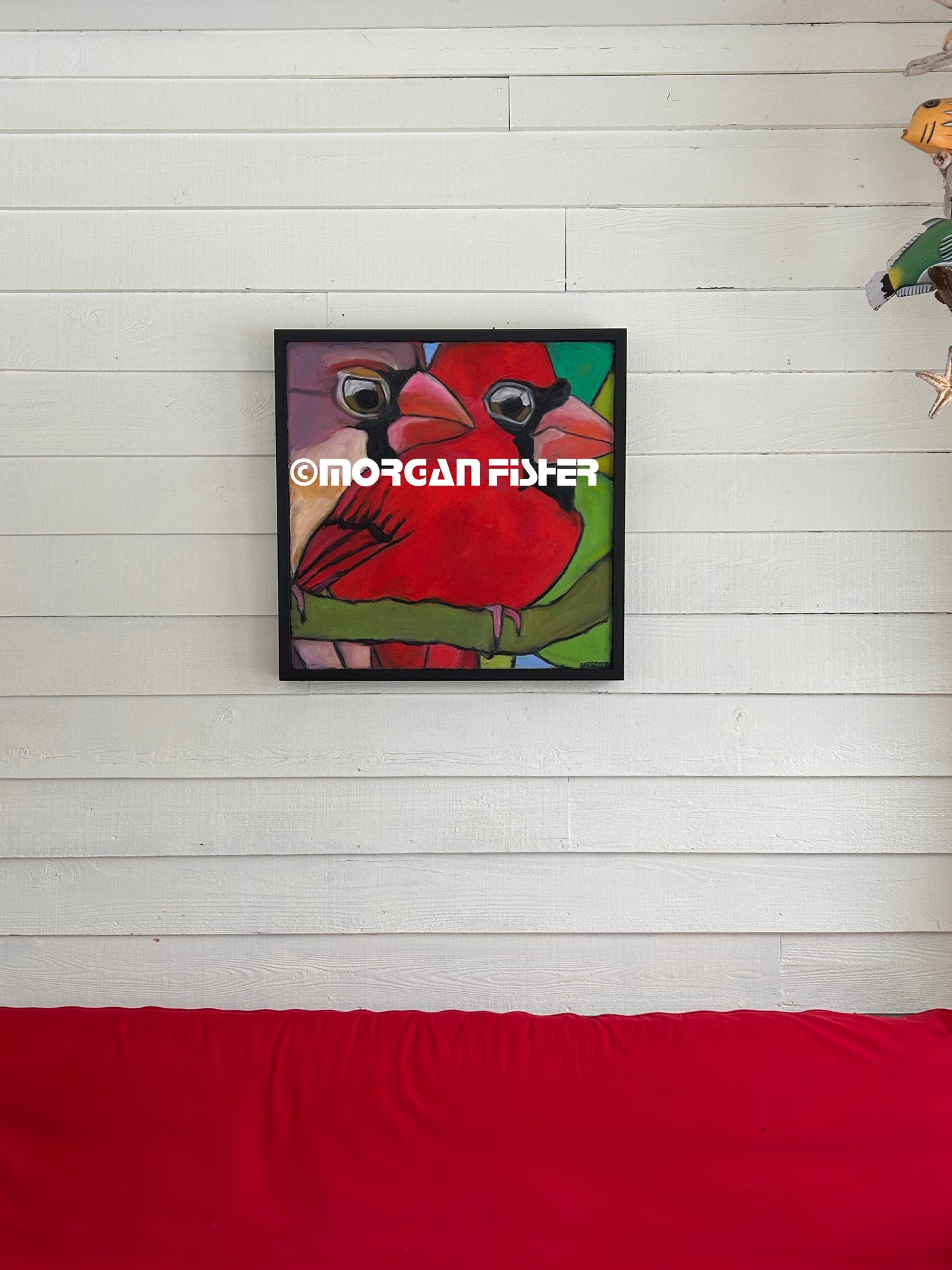 CARDINAL CURIOSITY | PAINTING | FRAMED
