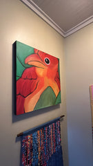 TANAGER IN LEAVES 1 | PAINTING