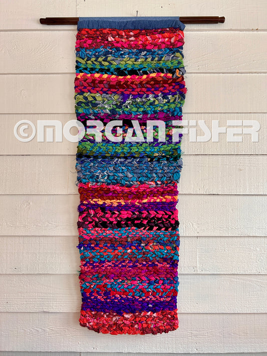 SUNSET TAPER | HAND WOVEN | RAG RUG WALL HANGING