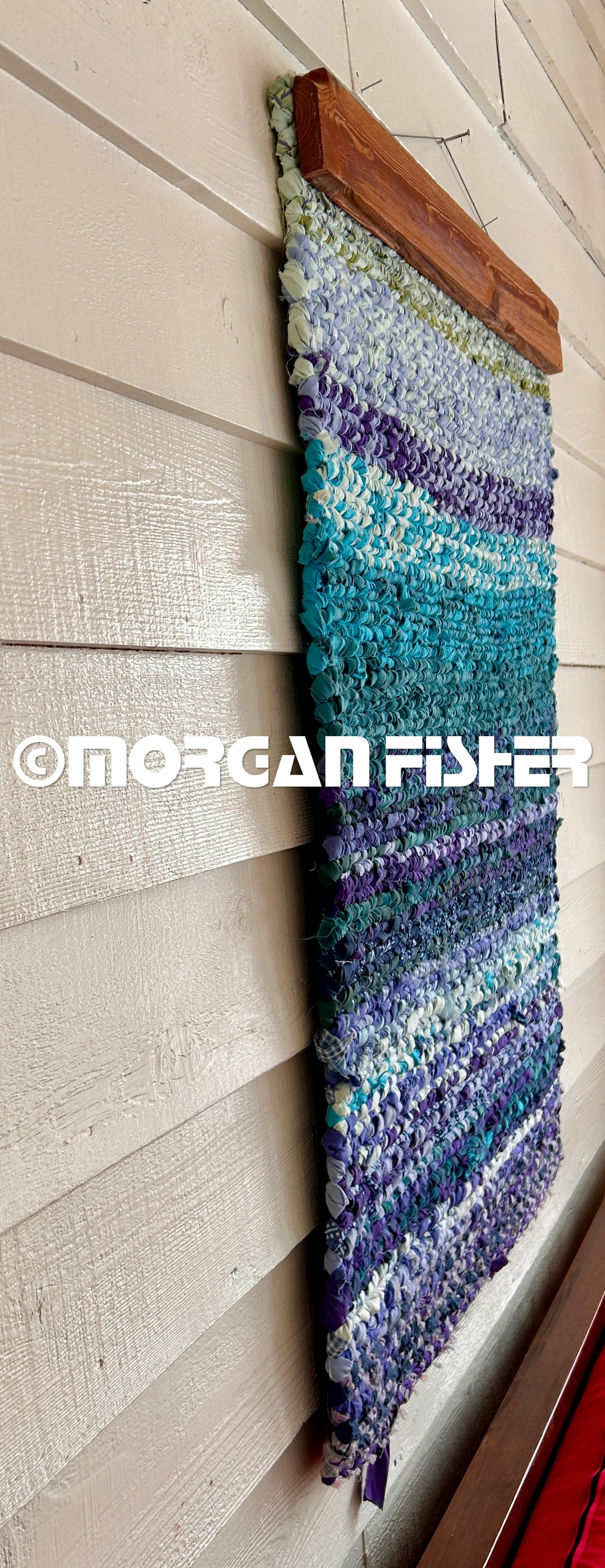 WATER | HAND WOVEN | RAG RUG WALL HANGING