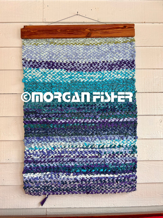 WATER | HAND WOVEN | RAG RUG WALL HANGING