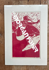 SURFER GIRL 1/4 | RED | MATTED LINOCUT