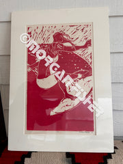 SURFER GIRL 1/4 | RED | MATTED LINOCUT