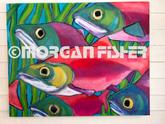 SALMON RUN | PAINTING | FRAMED
