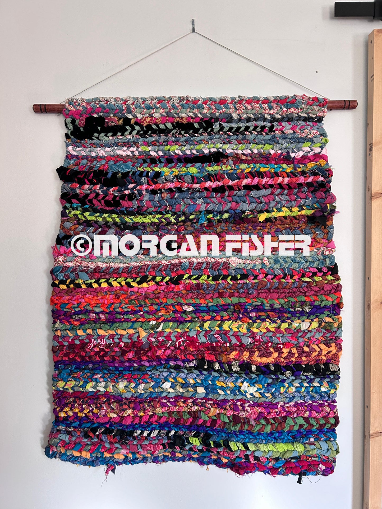 SUNSET FLARE | HAND WOVEN | RAG RUG WALL HANGING