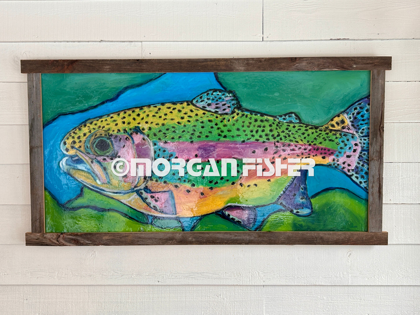 TROUT | MIXED MEDIA + PAINTING | FRAMED