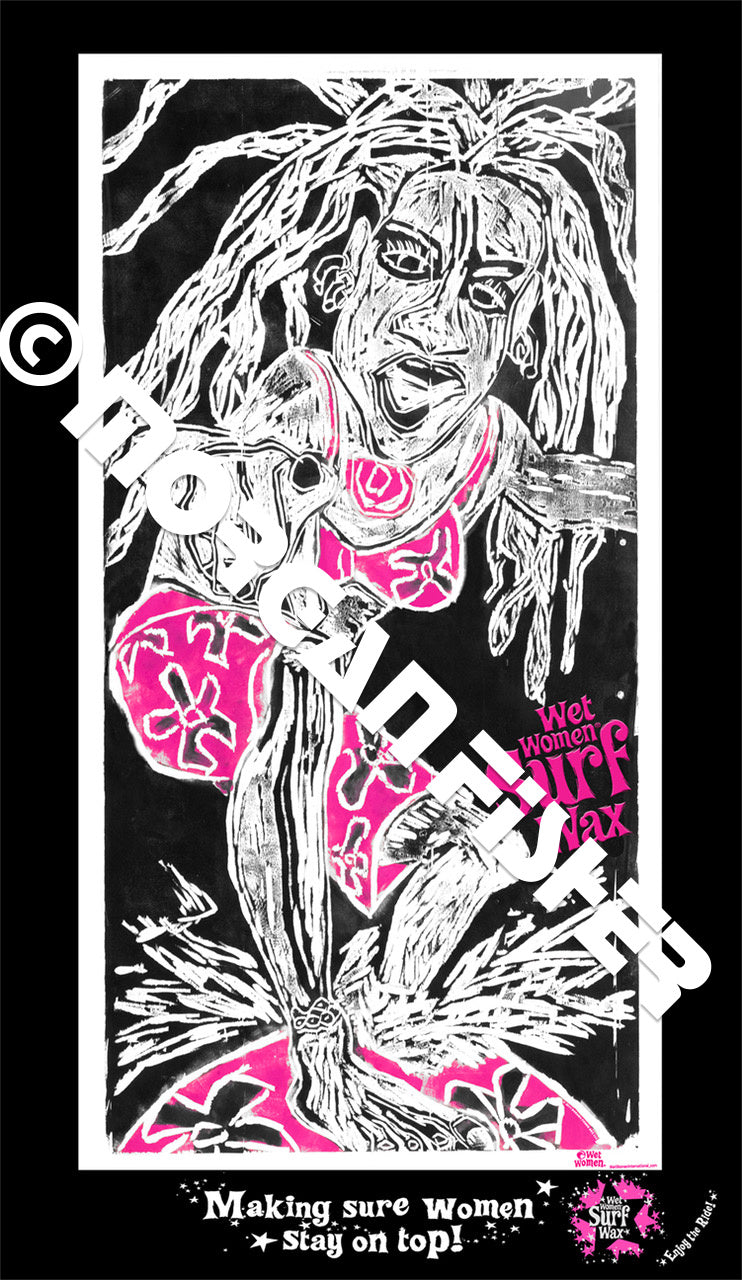 LOCAL WET WOMAN | Wet Women Surf Wax | Paper Giclee | Framed