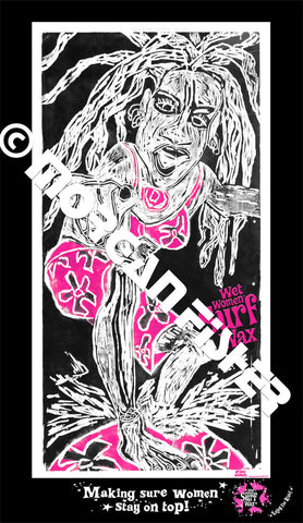 LOCAL WET WOMAN | Wet Women Surf Wax | Paper Giclee | Framed