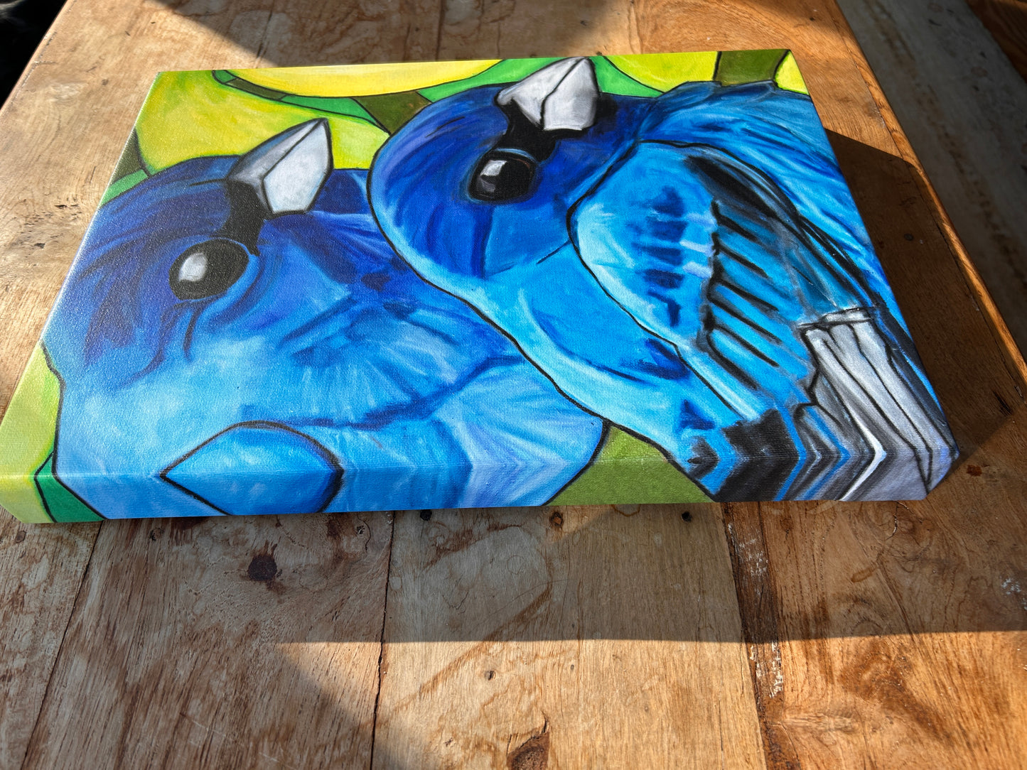 INDIGO BUNTINGS | CANVAS GICLEE | 12 x 16
