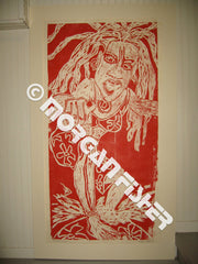 LOCAL WET WOMAN | WOODCUT| FRAMED