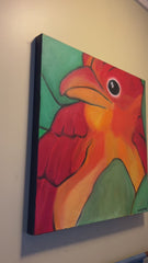 TANAGER IN LEAVES 1 | PAINTING