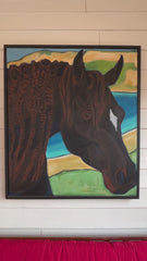 ISLAND HORSE and DUNES | FRAMED PAINTING