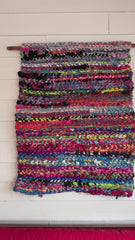 SUNSET FLARE | HAND WOVEN | RAG RUG WALL HANGING