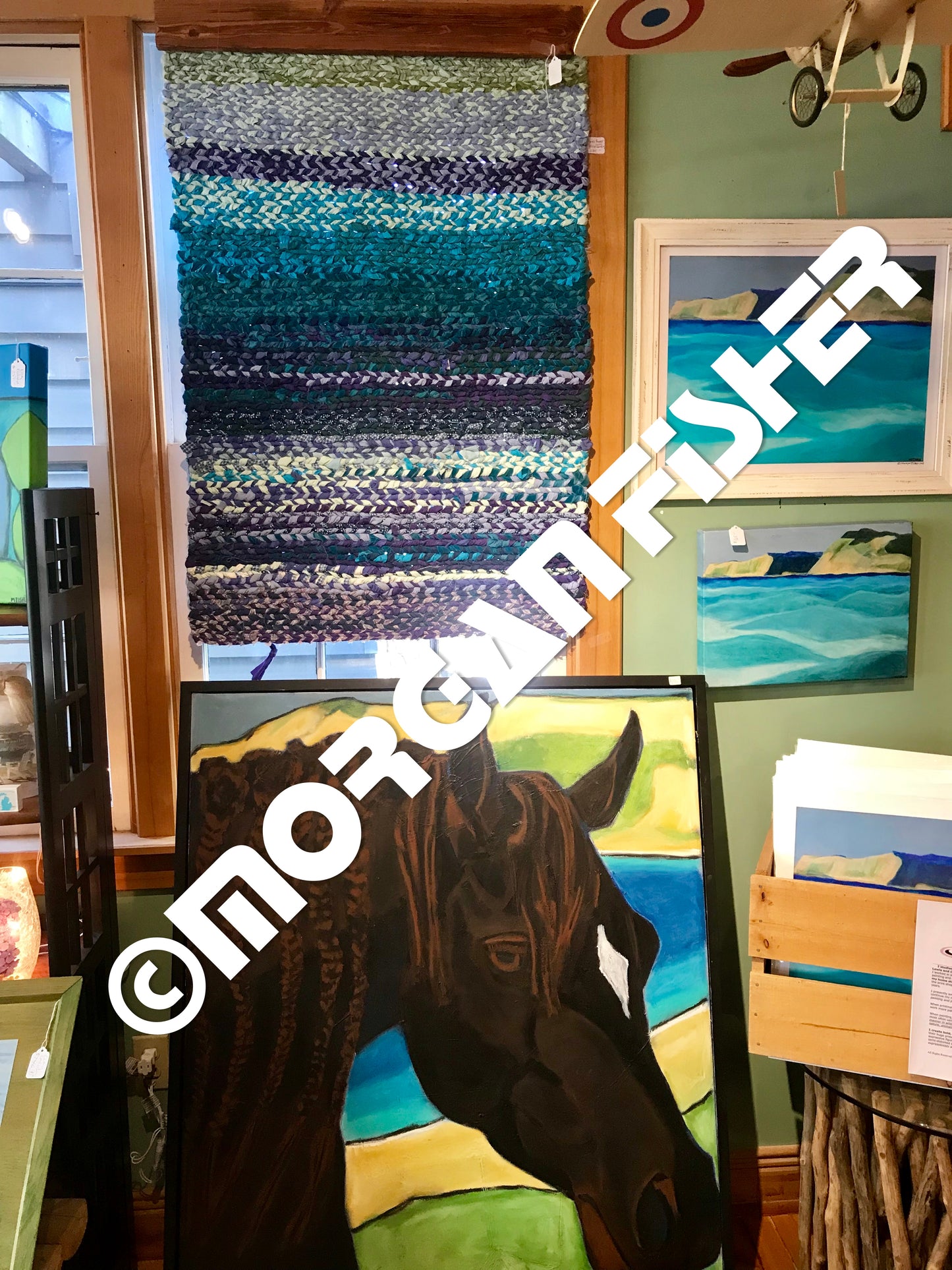 WATER | HAND WOVEN | RAG RUG WALL HANGING