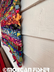 SUNSET FLARE | HAND WOVEN | RAG RUG WALL HANGING