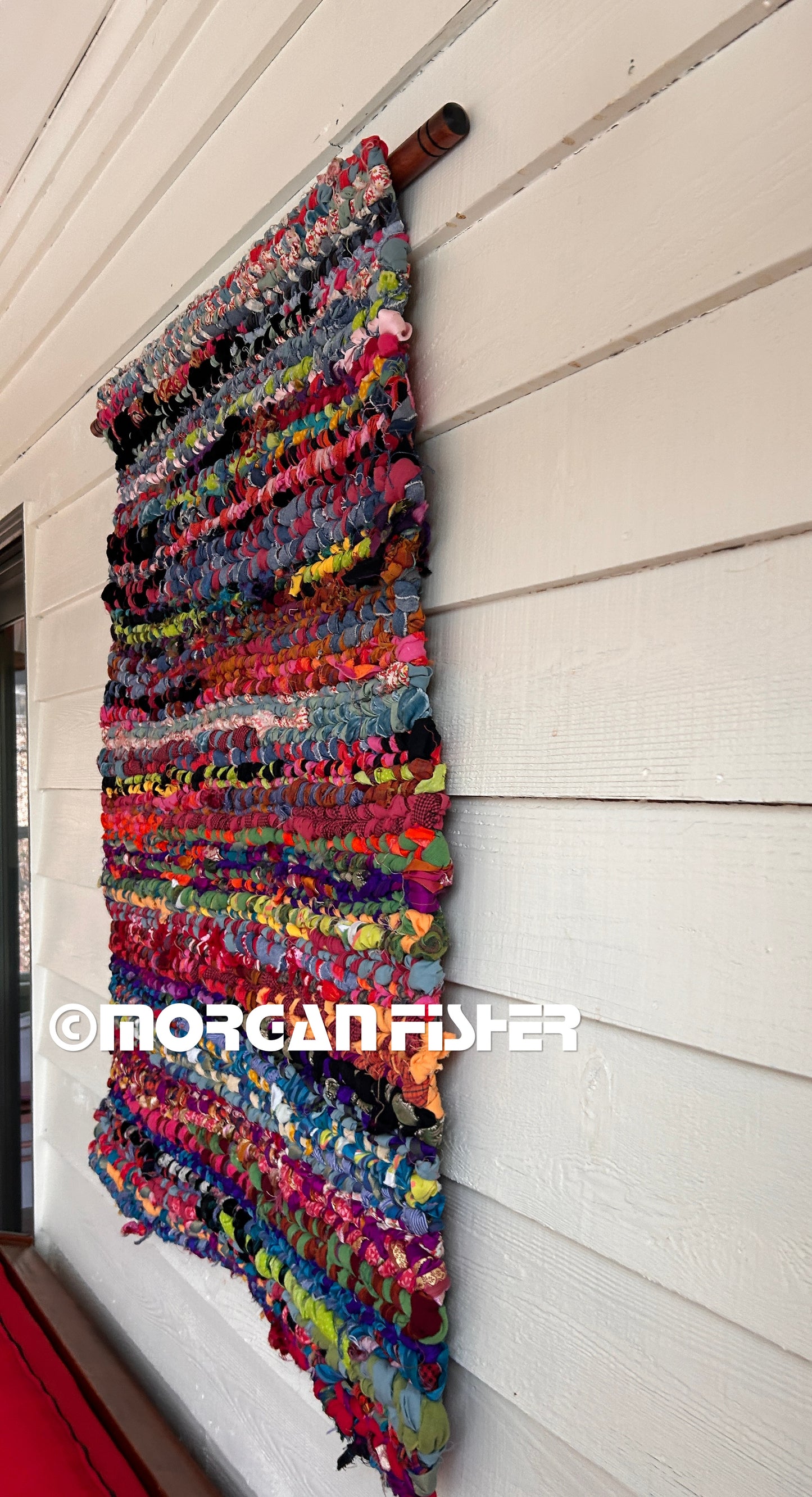 SUNSET FLARE | HAND WOVEN | RAG RUG WALL HANGING