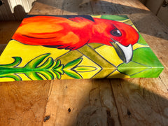TANAGER IN LEAVES 2 | CANVAS GICLEE | 12 x 16