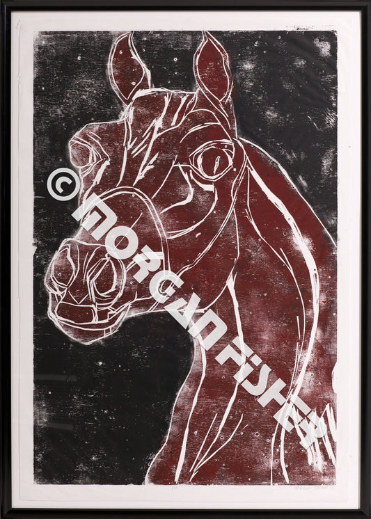 ARAB HORSE HEAD 1 | WOODCUT | FRAMED