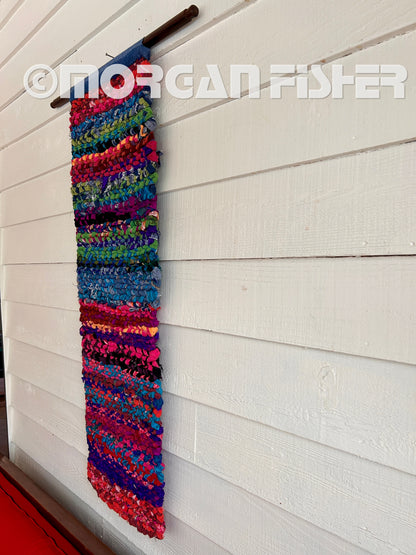 SUNSET TAPER-HAND WOVEN, RAG RUG WALL HANGING