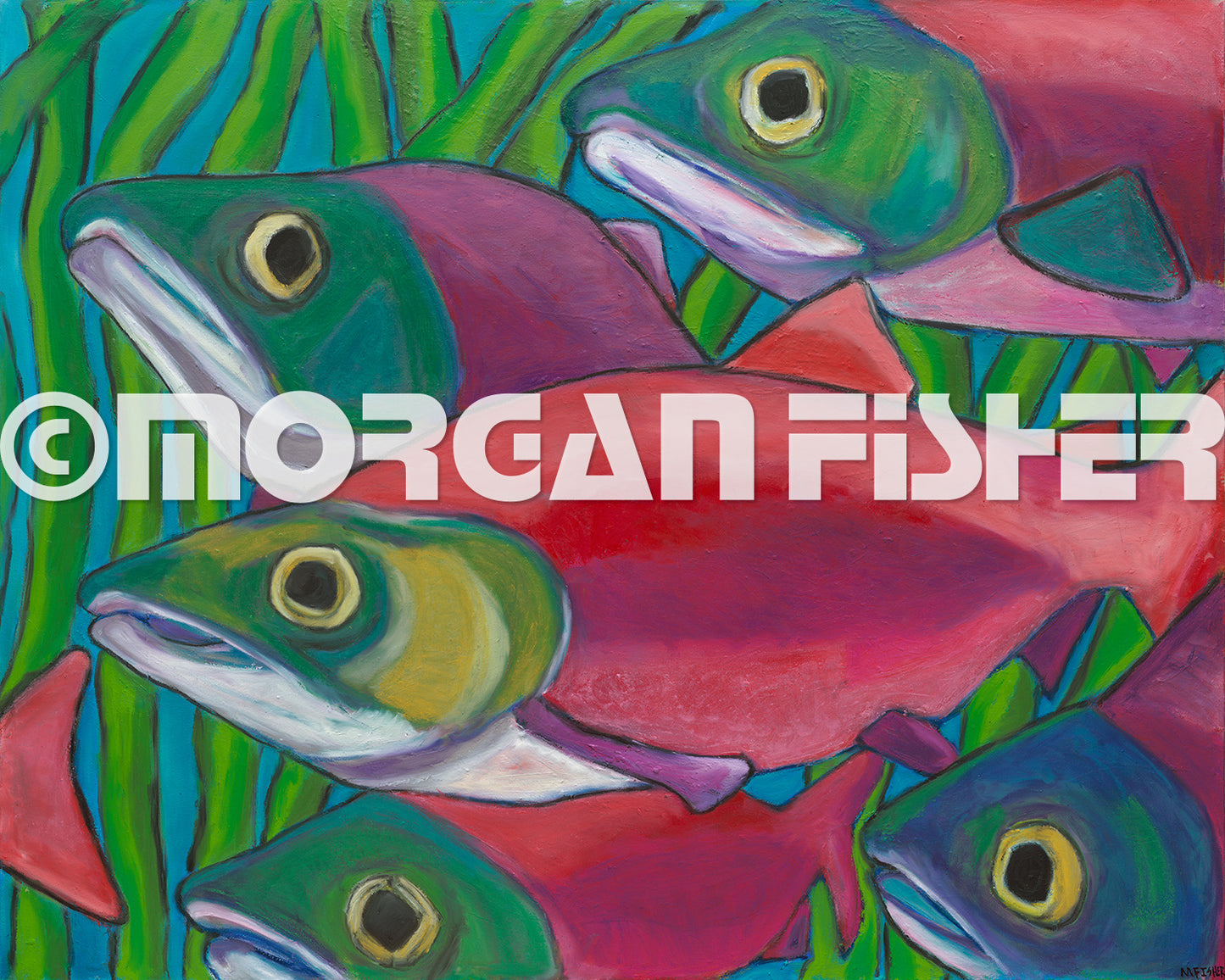 SALMON RUN-CANVAS GICLEE-16 x 20