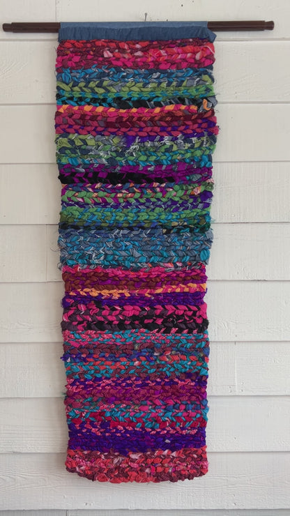 SUNSET TAPER-HAND WOVEN, RAG RUG WALL HANGING