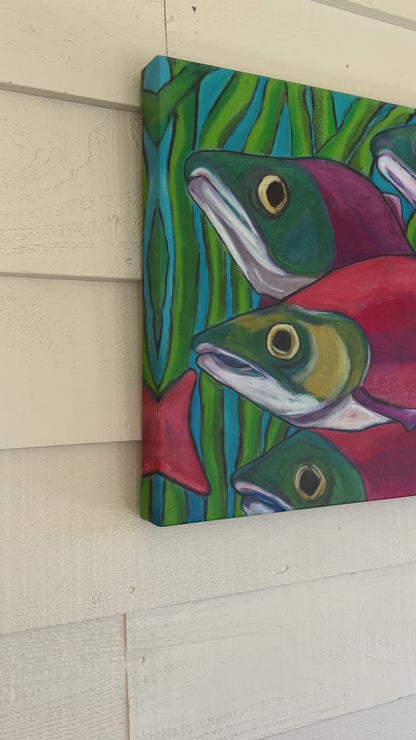 SALMON RUN-CANVAS GICLEE-16 x 20